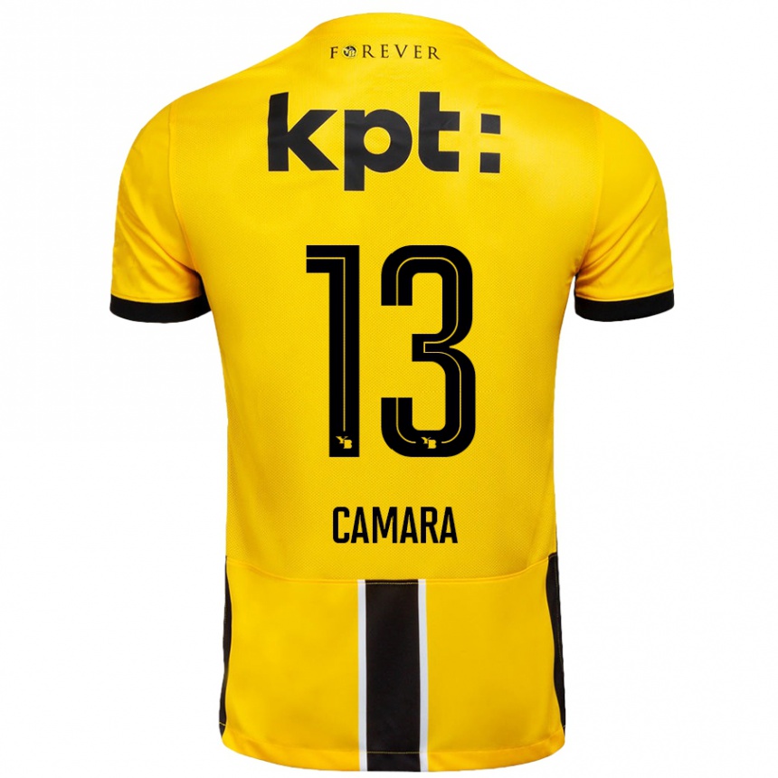 Vaikiškas Mohamed Camara #13 Geltona Juoda Namų Marškinėliai 2024/25 T-Shirt