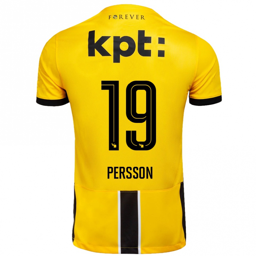 Vaikiškas Noah Persson #19 Geltona Juoda Namų Marškinėliai 2024/25 T-Shirt