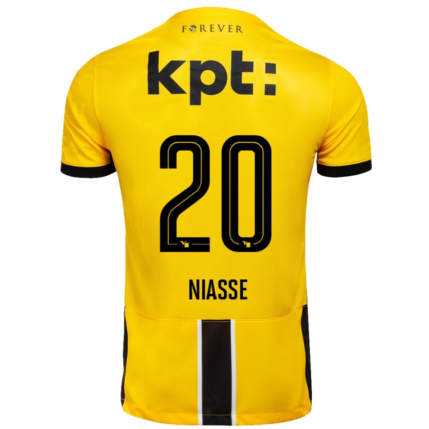 Vaikiškas Cheikh Niasse #20 Geltona Juoda Namų Marškinėliai 2024/25 T-Shirt