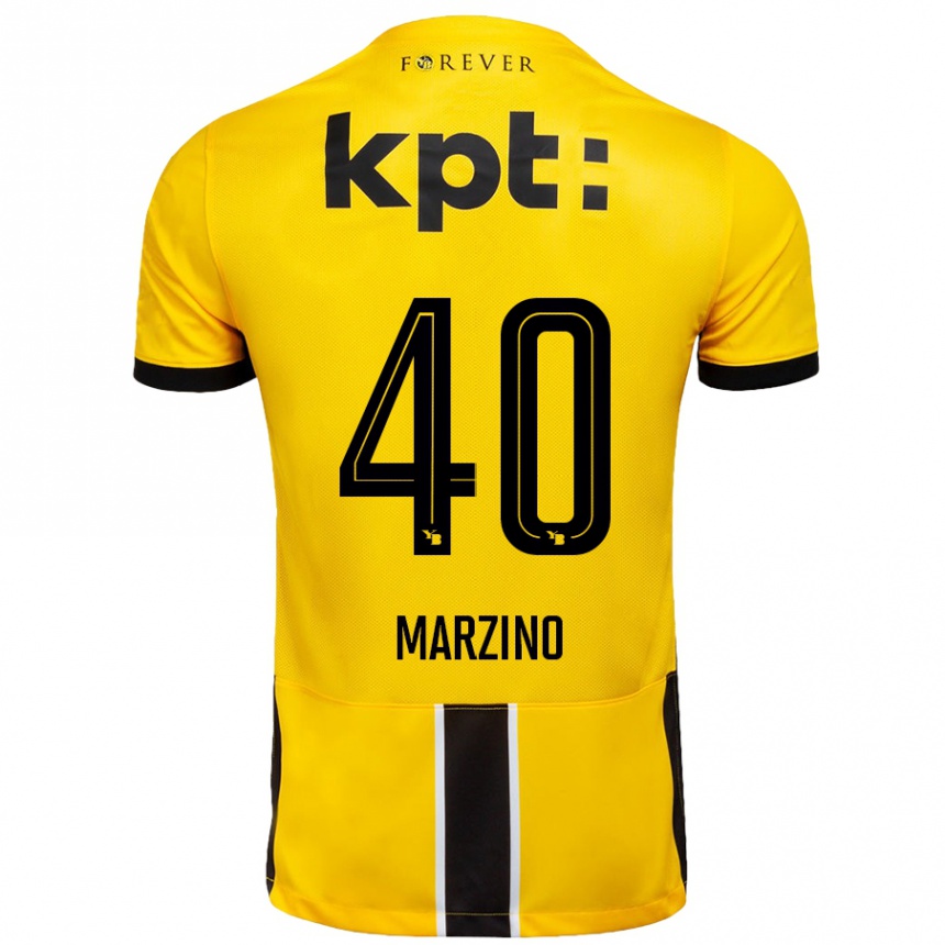 Vaikiškas Dario Marzino #40 Geltona Juoda Namų Marškinėliai 2024/25 T-Shirt