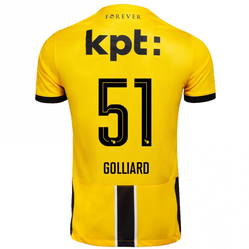 Vaikiškas Théo Golliard #51 Geltona Juoda Namų Marškinėliai 2024/25 T-Shirt