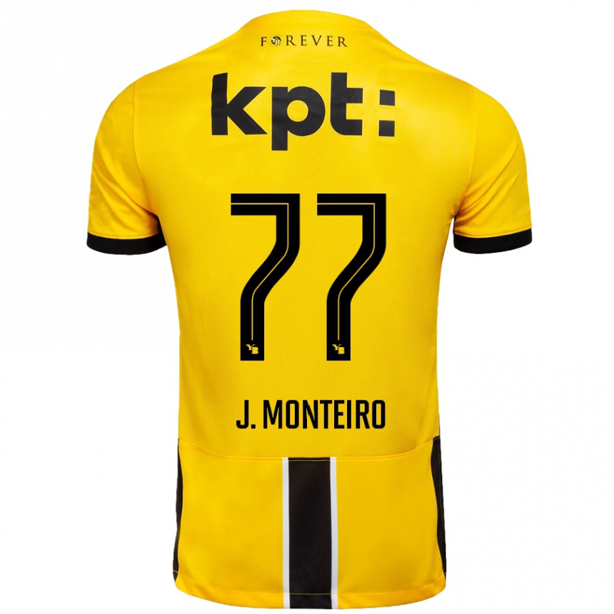 Vaikiškas Joël Monteiro #77 Geltona Juoda Namų Marškinėliai 2024/25 T-Shirt