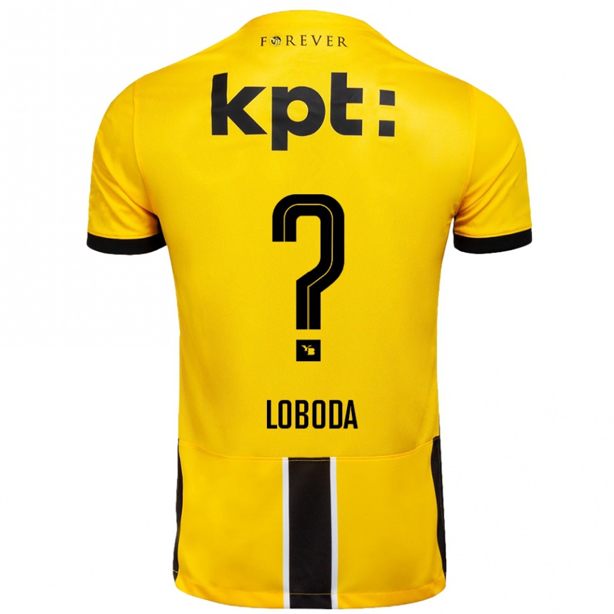 Vaikiškas Vincent Loboda #0 Geltona Juoda Namų Marškinėliai 2024/25 T-Shirt