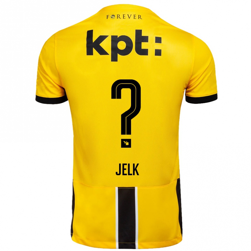 Vaikiškas Jano Jelk #0 Geltona Juoda Namų Marškinėliai 2024/25 T-Shirt