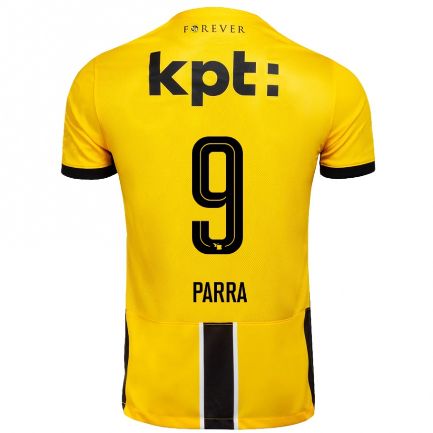 Vaikiškas Hugo Parra #9 Geltona Juoda Namų Marškinėliai 2024/25 T-Shirt