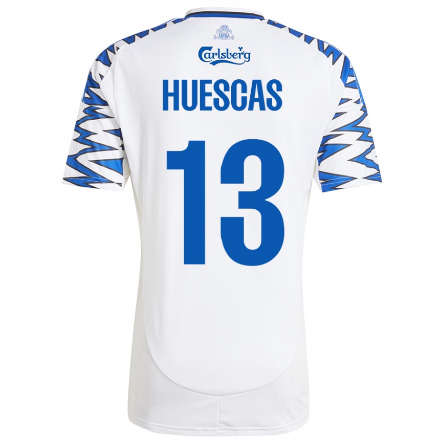 Vaikiškas Rodrigo Huescas #13 Baltas Dangus Mėlynas Namų Marškinėliai 2024/25 T-Shirt