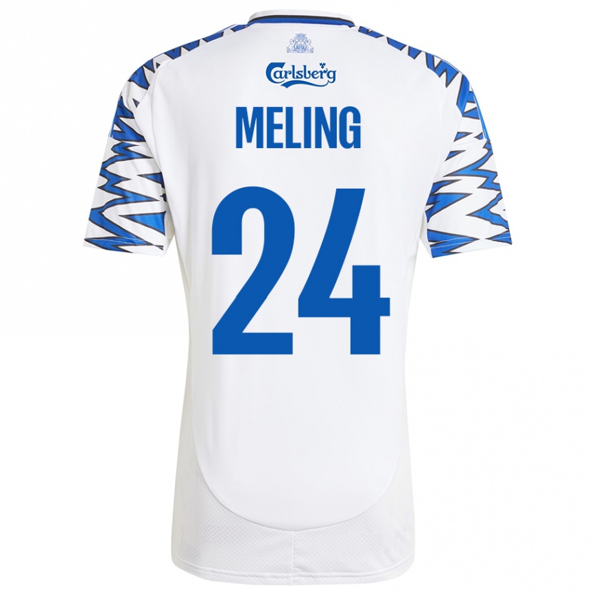 Vaikiškas Birger Meling #24 Baltas Dangus Mėlynas Namų Marškinėliai 2024/25 T-Shirt