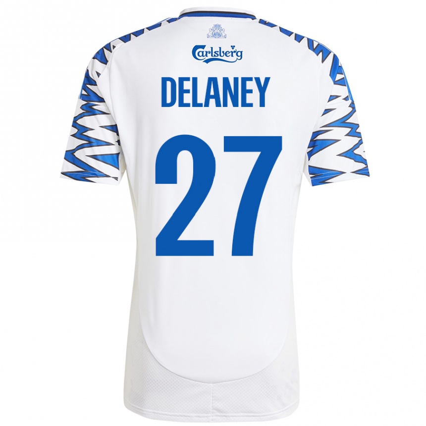 Vaikiškas Thomas Delaney #27 Baltas Dangus Mėlynas Namų Marškinėliai 2024/25 T-Shirt