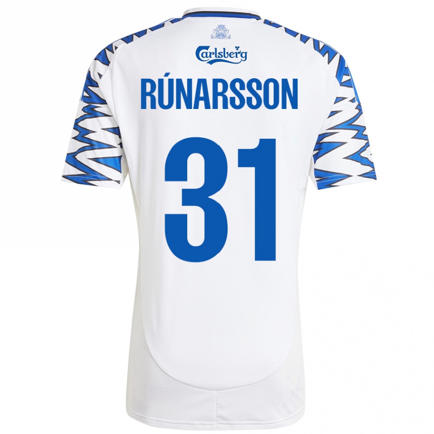 Vaikiškas Runar Alex Runarsson #31 Baltas Dangus Mėlynas Namų Marškinėliai 2024/25 T-Shirt