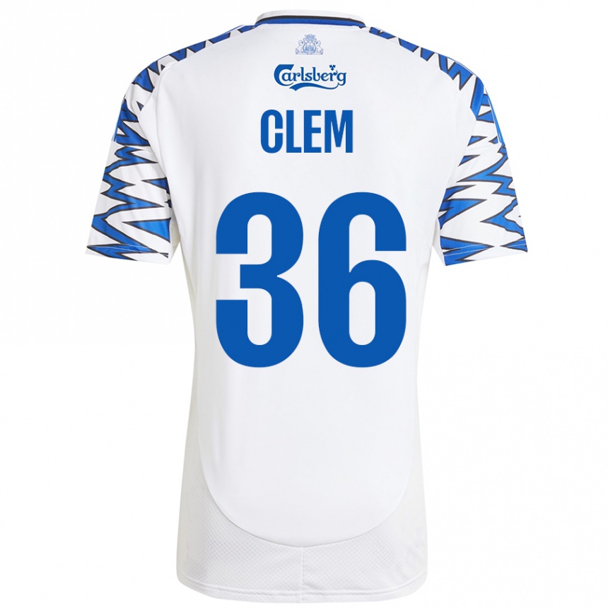 Vaikiškas William Clem #36 Baltas Dangus Mėlynas Namų Marškinėliai 2024/25 T-Shirt