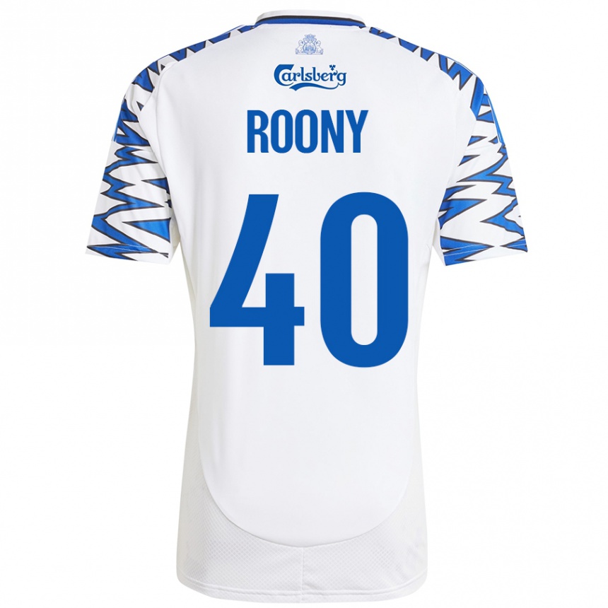 Vaikiškas Roony Bardghji #40 Baltas Dangus Mėlynas Namų Marškinėliai 2024/25 T-Shirt