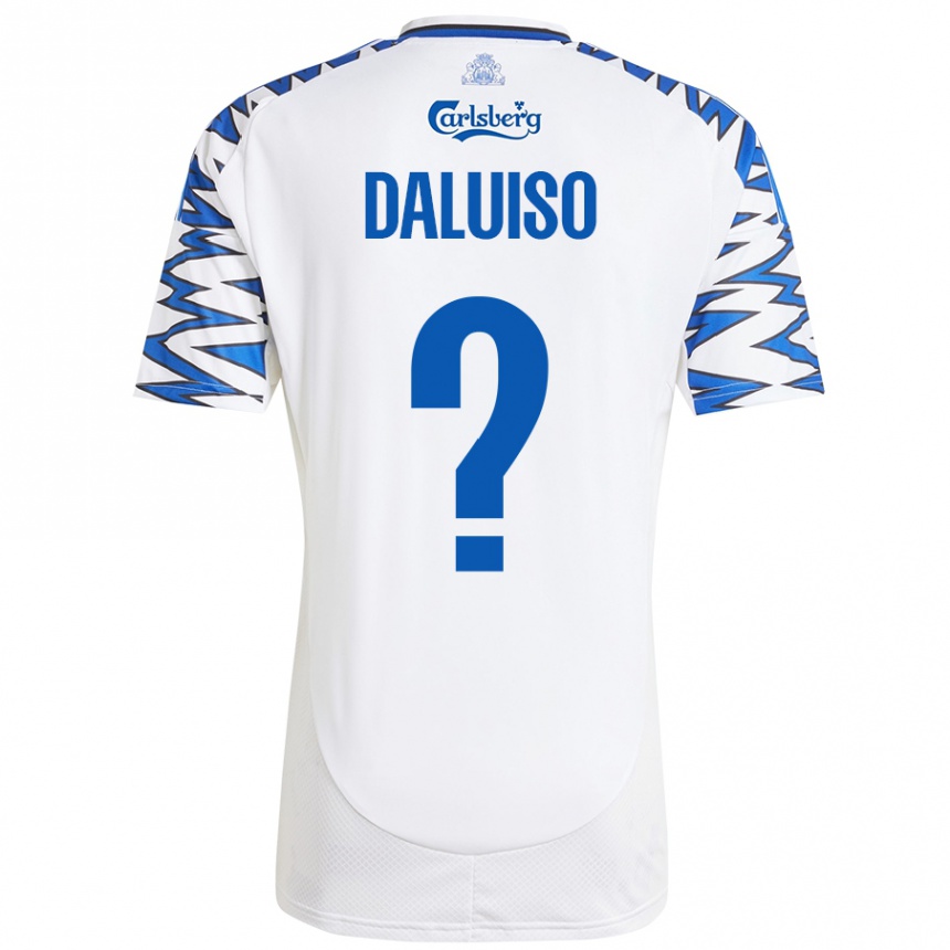 Vaikiškas Christoffer Daluiso #0 Baltas Dangus Mėlynas Namų Marškinėliai 2024/25 T-Shirt