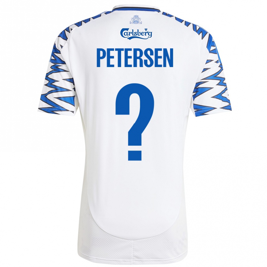 Vaikiškas Frederik Petersen #0 Baltas Dangus Mėlynas Namų Marškinėliai 2024/25 T-Shirt