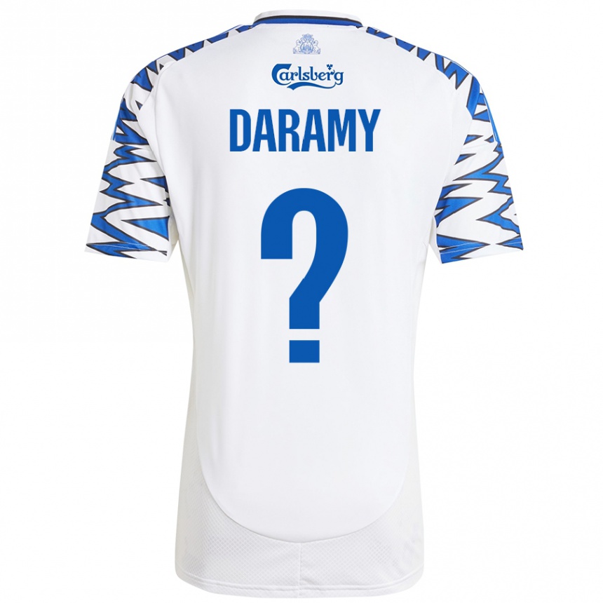 Vaikiškas Abdul Daramy #0 Baltas Dangus Mėlynas Namų Marškinėliai 2024/25 T-Shirt