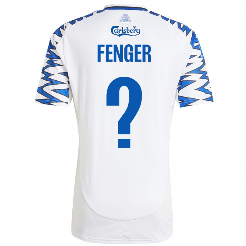 Vaikiškas Oskar Fenger #0 Baltas Dangus Mėlynas Namų Marškinėliai 2024/25 T-Shirt