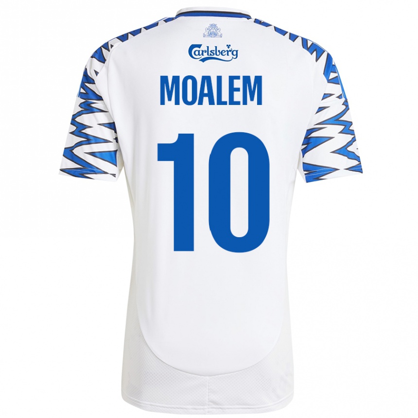 Vaikiškas Jonathan Moalem #10 Baltas Dangus Mėlynas Namų Marškinėliai 2024/25 T-Shirt