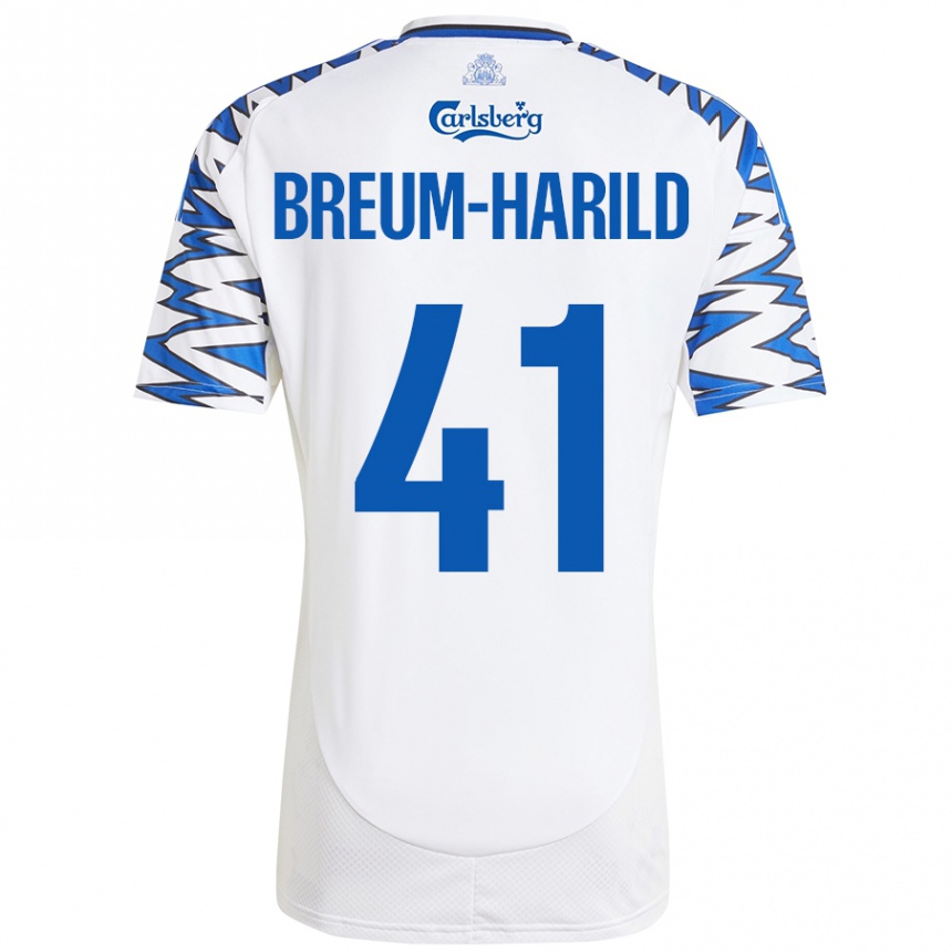 Vaikiškas Tobias Breum-Harild #41 Baltas Dangus Mėlynas Namų Marškinėliai 2024/25 T-Shirt