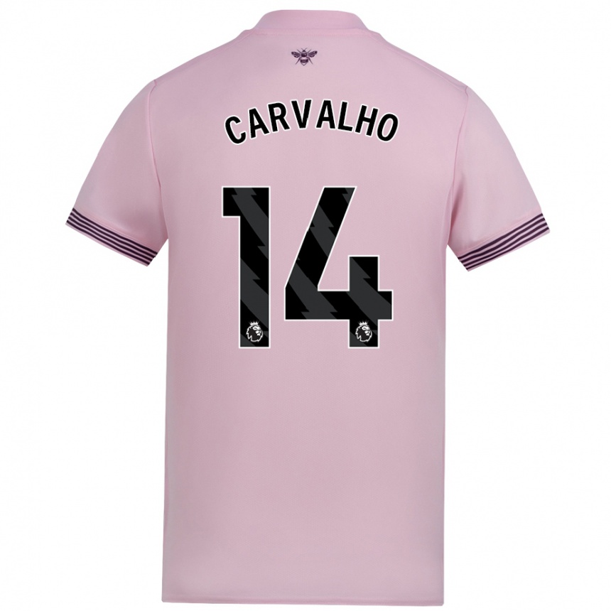 Vaikiškas Fabio Carvalho #14 Rožinė Išvykos Marškinėliai 2024/25 T-Shirt