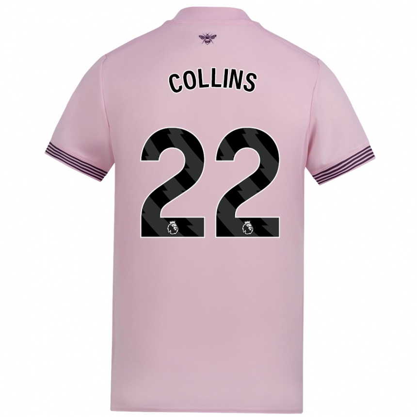 Vaikiškas Nathan Collins #22 Rožinė Išvykos Marškinėliai 2024/25 T-Shirt