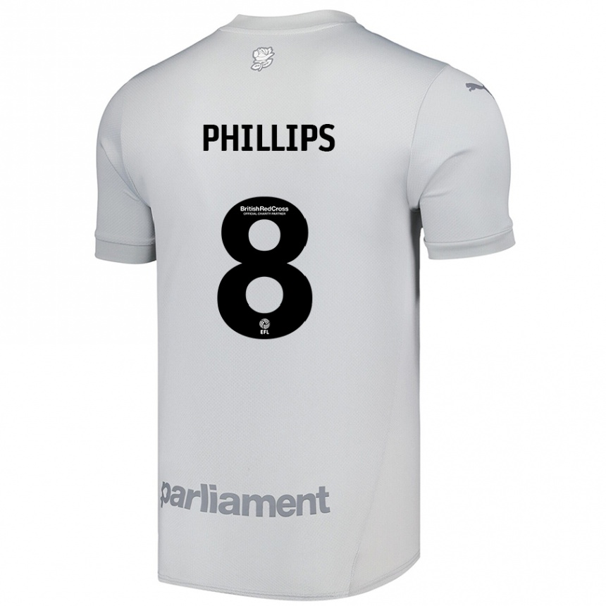 Vaikiškas Adam Phillips #8 Sidabrinė Pilka Išvykos Marškinėliai 2024/25 T-Shirt