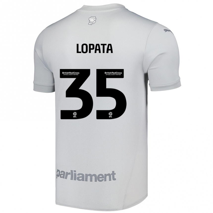 Vaikiškas Kacper Lopata #35 Sidabrinė Pilka Išvykos Marškinėliai 2024/25 T-Shirt