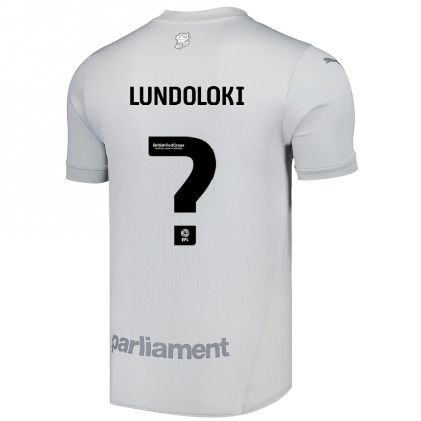 Vaikiškas Geoffrey Lundoloki #0 Sidabrinė Pilka Išvykos Marškinėliai 2024/25 T-Shirt