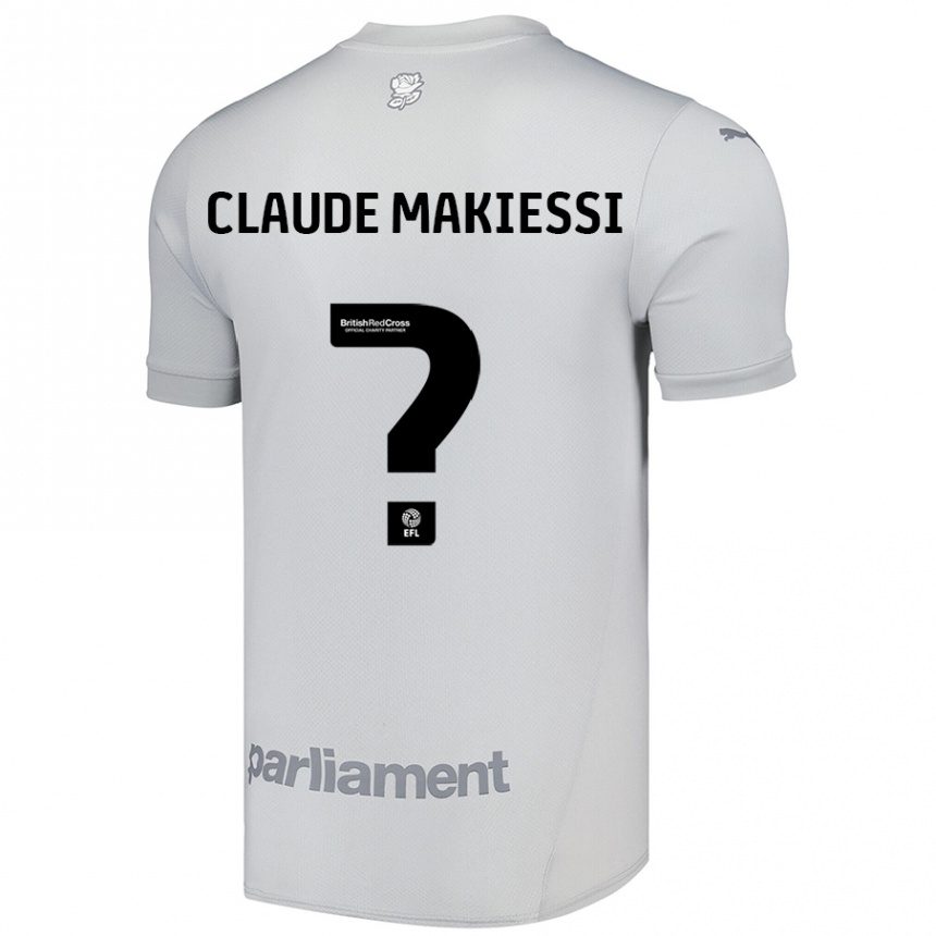 Vaikiškas Jean Claude Makiessi #0 Sidabrinė Pilka Išvykos Marškinėliai 2024/25 T-Shirt