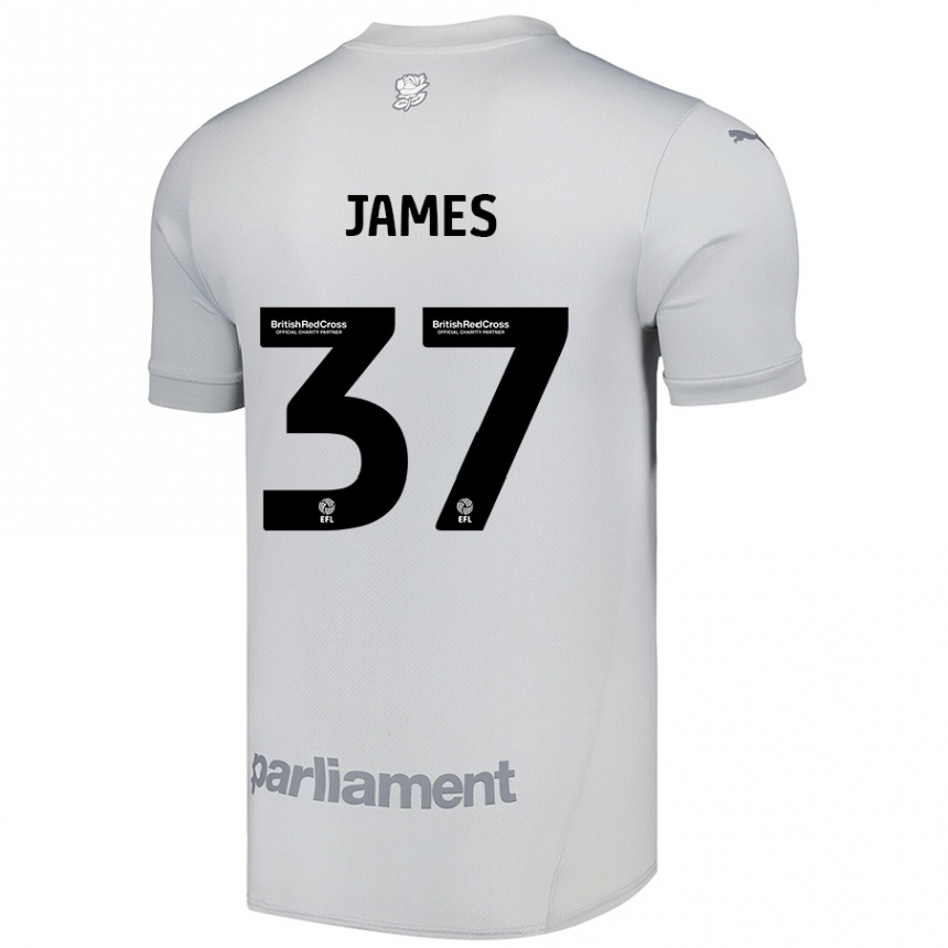 Vaikiškas Nathan James #37 Sidabrinė Pilka Išvykos Marškinėliai 2024/25 T-Shirt