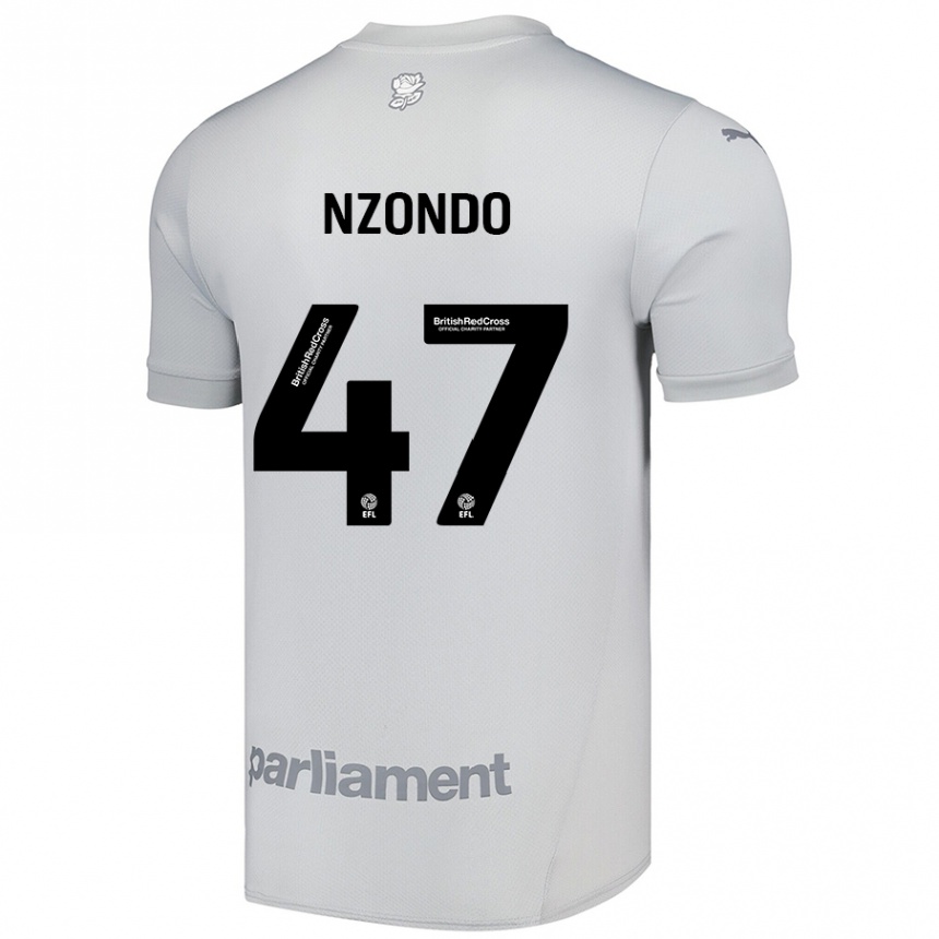 Vaikiškas Emmaisa Nzondo #47 Sidabrinė Pilka Išvykos Marškinėliai 2024/25 T-Shirt