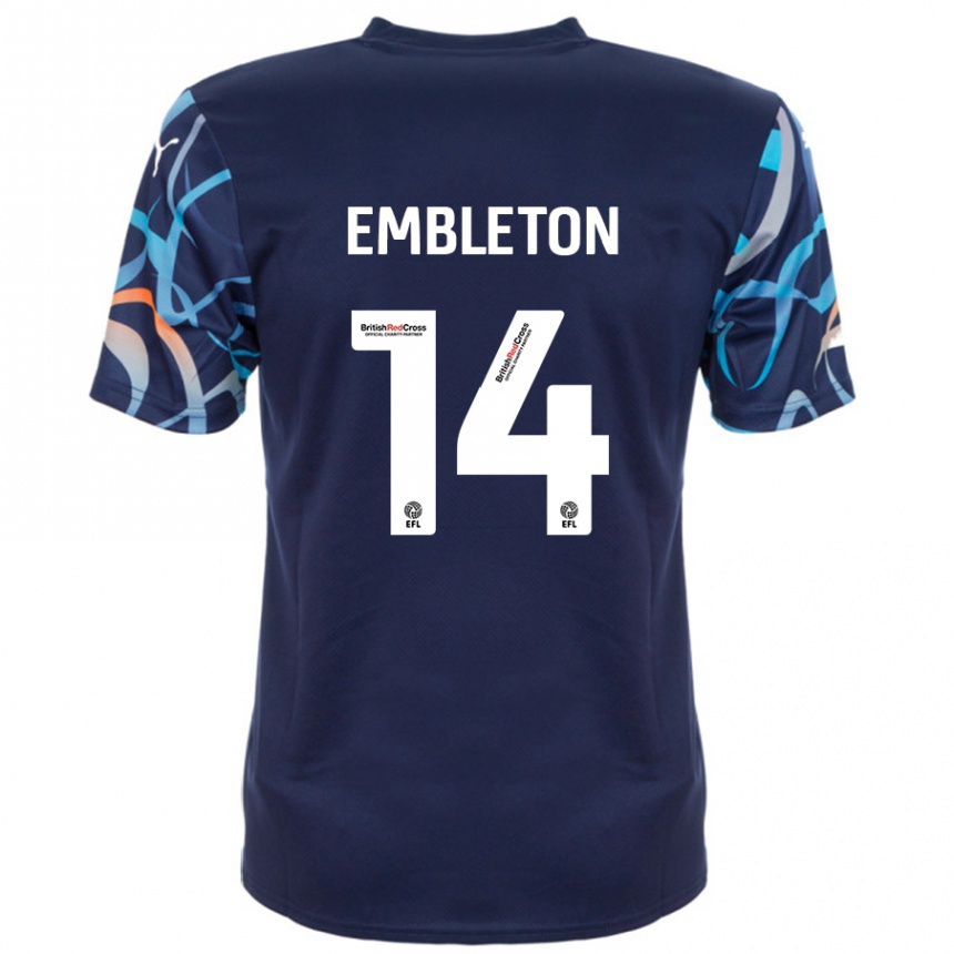 Vaikiškas Elliot Embleton #14 Tamsiai Mėlyna Išvykos Marškinėliai 2024/25 T-Shirt