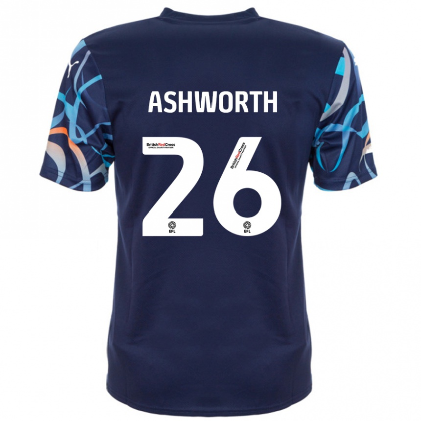 Vaikiškas Zac Ashworth #26 Tamsiai Mėlyna Išvykos Marškinėliai 2024/25 T-Shirt