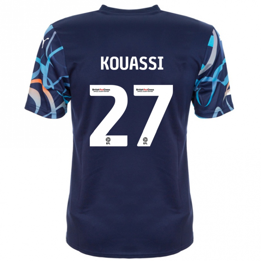 Vaikiškas Kylian Kouassi #27 Tamsiai Mėlyna Išvykos Marškinėliai 2024/25 T-Shirt