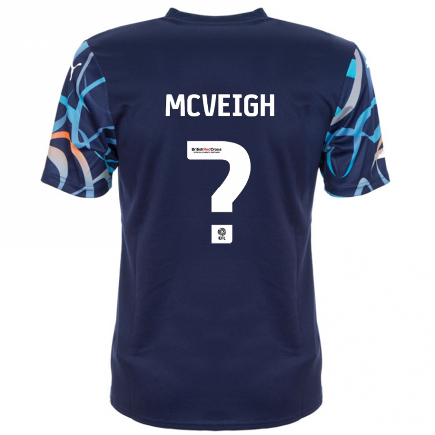 Vaikiškas Conor Mcveigh #0 Tamsiai Mėlyna Išvykos Marškinėliai 2024/25 T-Shirt