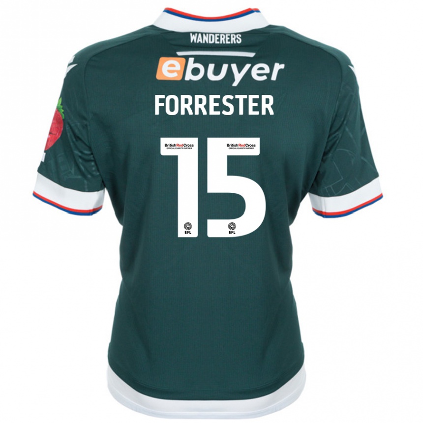 Vaikiškas Will Forrester #15 Tamsiai Žalia Išvykos Marškinėliai 2024/25 T-Shirt