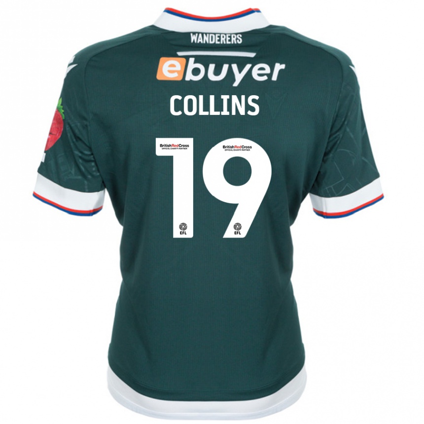 Vaikiškas Aaron Collins #19 Tamsiai Žalia Išvykos Marškinėliai 2024/25 T-Shirt