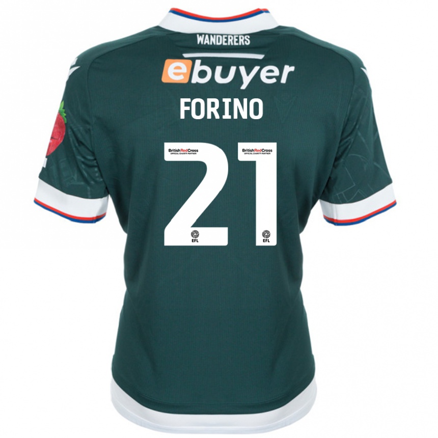 Vaikiškas Chris Forino #21 Tamsiai Žalia Išvykos Marškinėliai 2024/25 T-Shirt