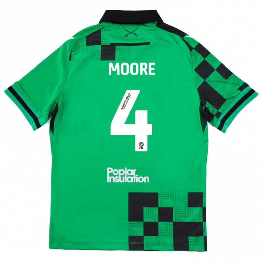 Vaikiškas Taylor Moore #4 Žalia Juoda Išvykos Marškinėliai 2024/25 T-Shirt