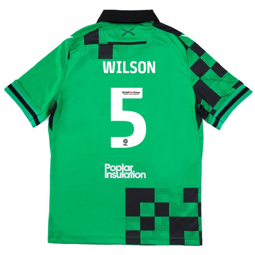 Vaikiškas James Wilson #5 Žalia Juoda Išvykos Marškinėliai 2024/25 T-Shirt