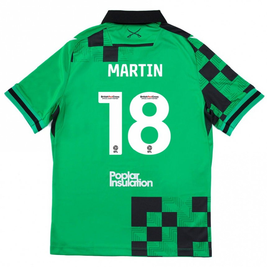 Vaikiškas Chris Martin #18 Žalia Juoda Išvykos Marškinėliai 2024/25 T-Shirt