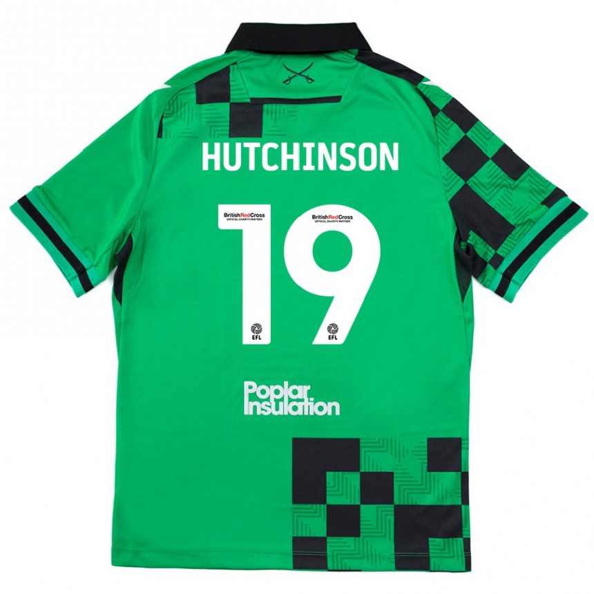 Vaikiškas Isaac Hutchinson #19 Žalia Juoda Išvykos Marškinėliai 2024/25 T-Shirt