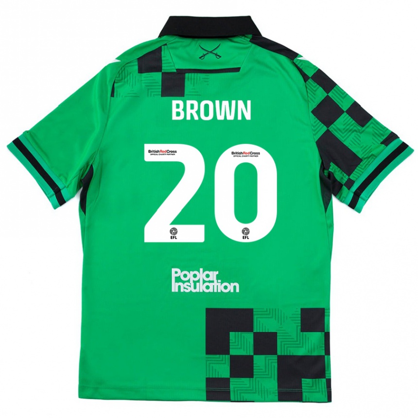 Vaikiškas Jevani Brown #20 Žalia Juoda Išvykos Marškinėliai 2024/25 T-Shirt