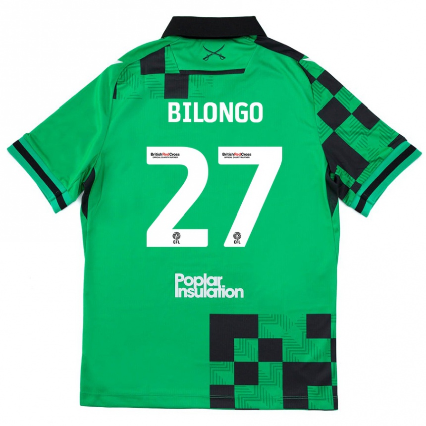 Vaikiškas Bryant Bilongo #27 Žalia Juoda Išvykos Marškinėliai 2024/25 T-Shirt