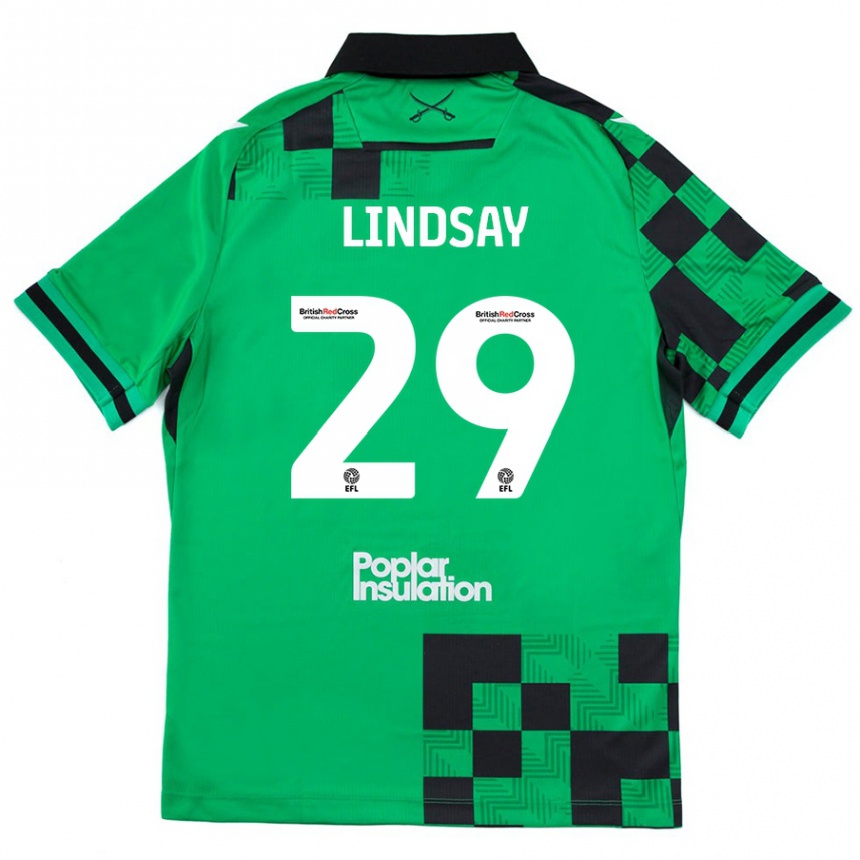 Vaikiškas Jamie Lindsay #29 Žalia Juoda Išvykos Marškinėliai 2024/25 T-Shirt