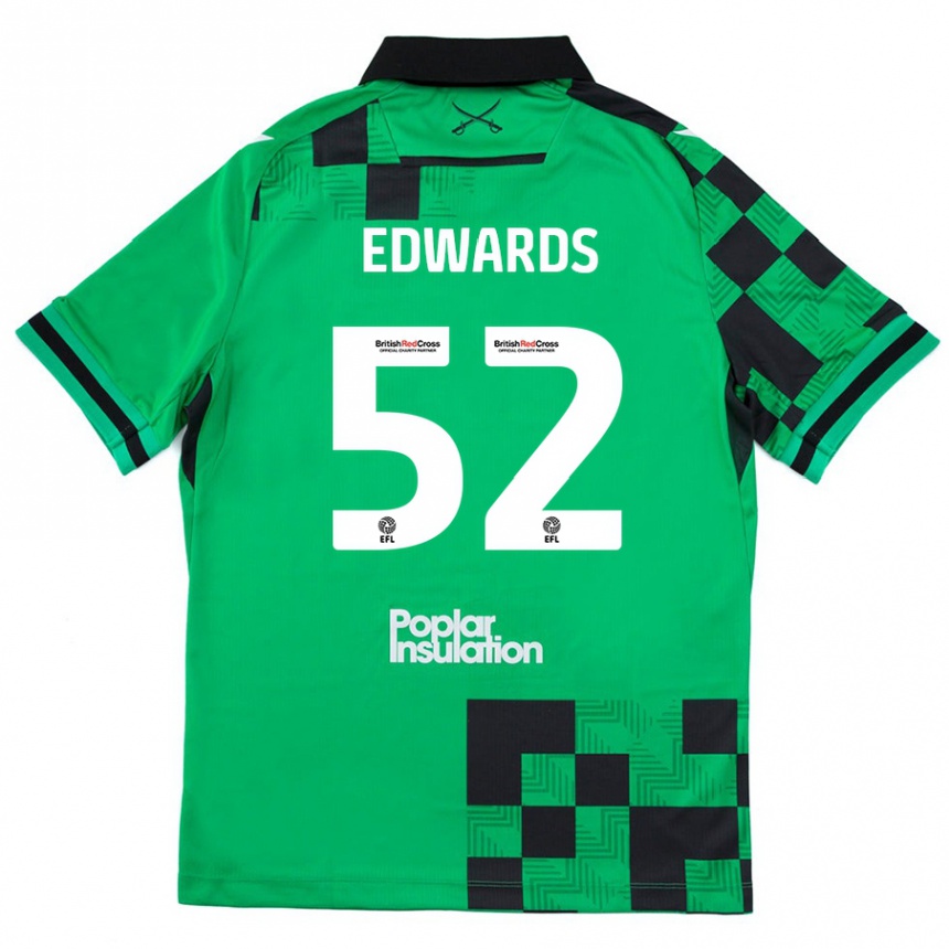 Vaikiškas Max Edwards #52 Žalia Juoda Išvykos Marškinėliai 2024/25 T-Shirt