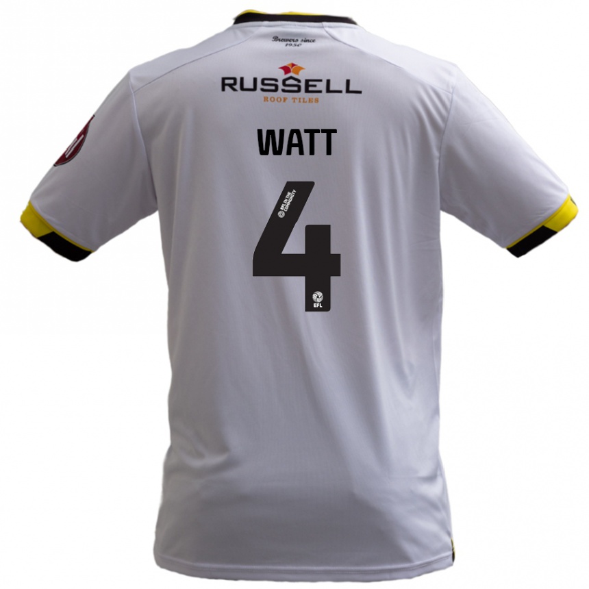 Vaikiškas Elliot Watt #4 Baltas Išvykos Marškinėliai 2024/25 T-Shirt