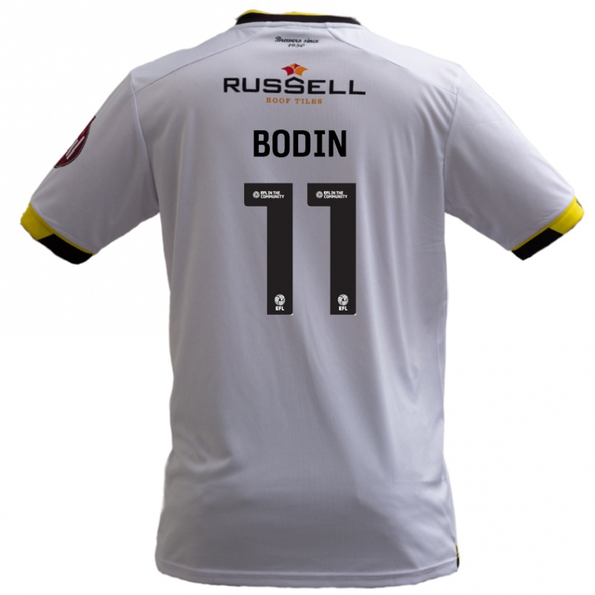 Vaikiškas Billy Bodin #11 Baltas Išvykos Marškinėliai 2024/25 T-Shirt