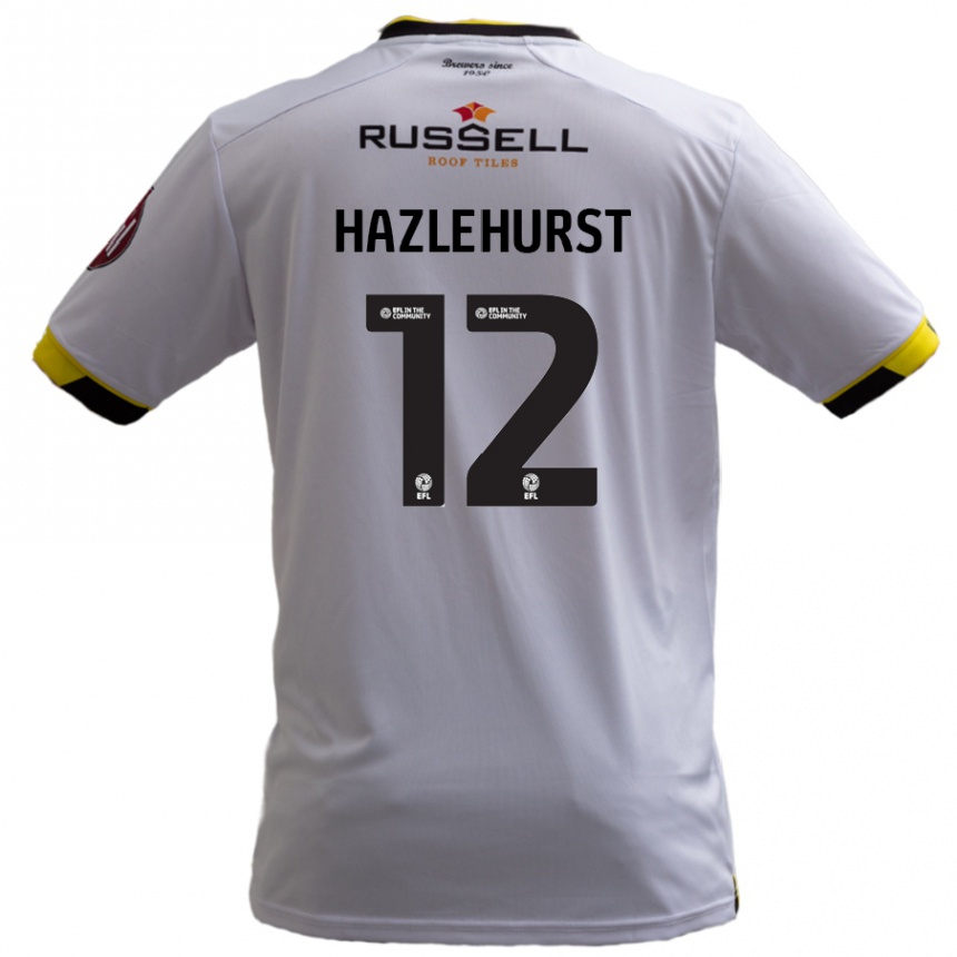 Vaikiškas Jack Hazlehurst #12 Baltas Išvykos Marškinėliai 2024/25 T-Shirt