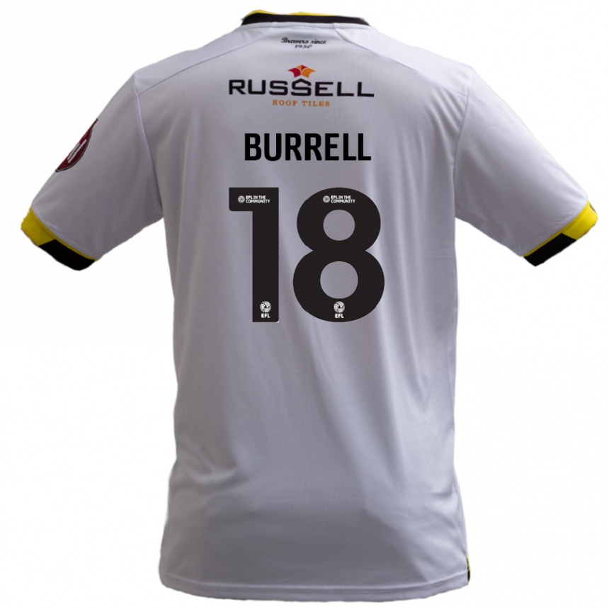 Vaikiškas Rumarn Burrell #18 Baltas Išvykos Marškinėliai 2024/25 T-Shirt