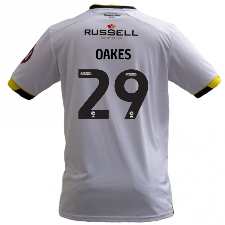 Vaikiškas Toby Oakes #29 Baltas Išvykos Marškinėliai 2024/25 T-Shirt