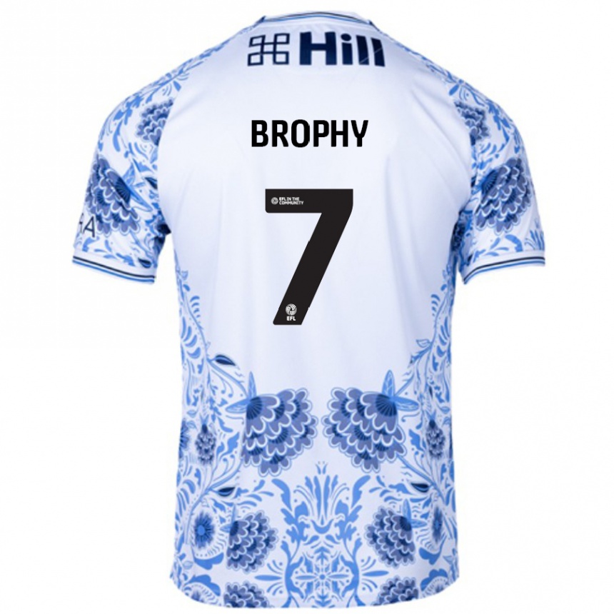 Vaikiškas James Brophy #7 Balta Mėlyna Išvykos Marškinėliai 2024/25 T-Shirt